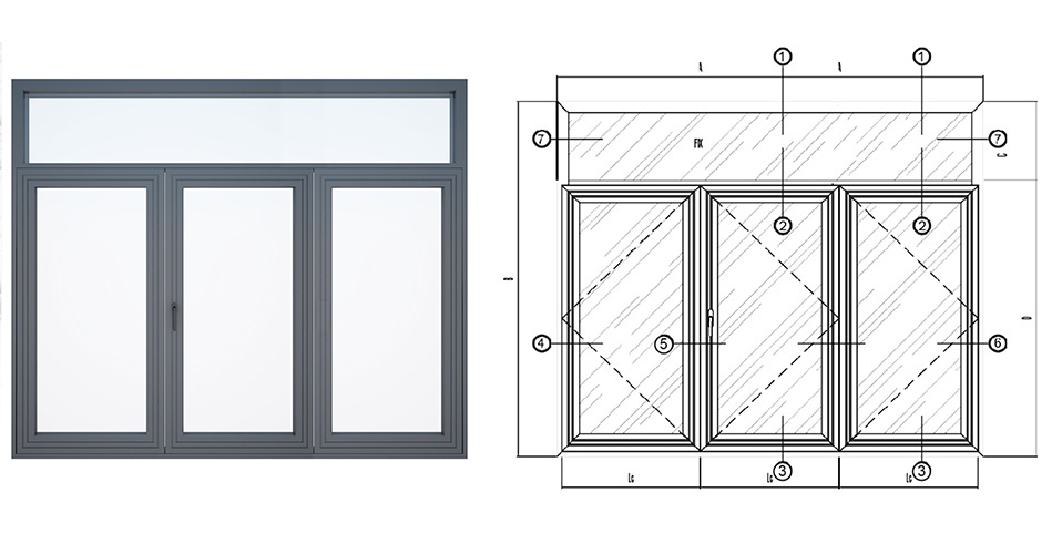 Thiết kế sang trọng kích thước cửa sổ nhôm Xingfa 3 cánh với kiểu dáng hiện đại